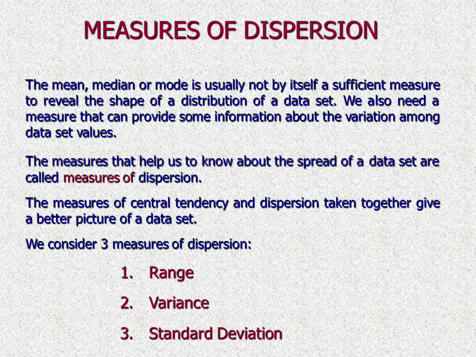 What Does The Word Dispersion Mean In Regards To Statistics